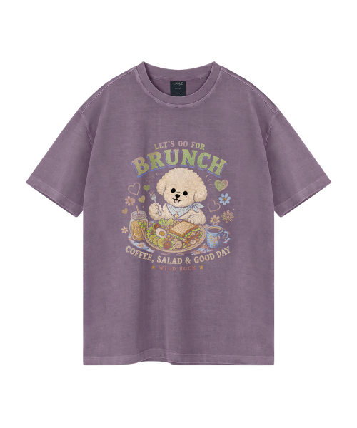 WILDROCK（ワイルドロック）の「[ワイルドシュン] ビションブランチクラブピグメントオーバーサイズ半袖Tシャツ（Tシャツ/カットソー・レディース・ピンク/ブルー/チャコール/ライトグレー/カーキ/ライトパープル/ブラック/ホワイト・X-SMALL/SMALL/MEDIUM/LARGE/FREE）」の13枚目の写真