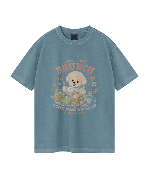WILDROCK（ワイルドロック）の「[ワイルドシュン] ビションブランチクラブピグメントオーバーサイズ半袖Tシャツ（Tシャツ/カットソー・レディース・ピンク/ブルー/チャコール/ライトグレー/カーキ/ライトパープル/ブラック/ホワイト・X-SMALL/SMALL/MEDIUM/LARGE/FREE）」の12枚目の写真