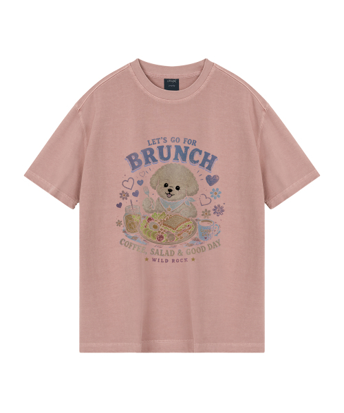 WILDROCK（ワイルドロック）の「[ワイルドシュン] ビションブランチクラブピグメントオーバーサイズ半袖Tシャツ（Tシャツ/カットソー・レディース・ピンク/ブルー/チャコール/ライトグレー/カーキ/ライトパープル/ブラック/ホワイト・X-SMALL/SMALL/MEDIUM/LARGE/FREE）」の11枚目の写真