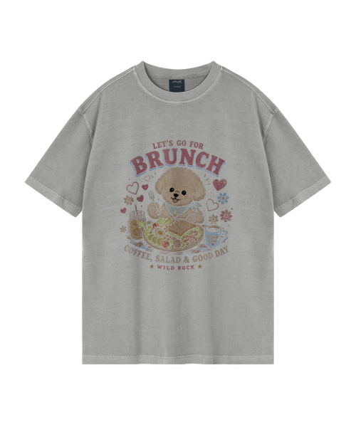 WILDROCK（ワイルドロック）の「[ワイルドシュン] ビションブランチクラブピグメントオーバーサイズ半袖Tシャツ（Tシャツ/カットソー・レディース・ピンク/ブルー/チャコール/ライトグレー/カーキ/ライトパープル/ブラック/ホワイト・X-SMALL/SMALL/MEDIUM/LARGE/FREE）」の9枚目の写真