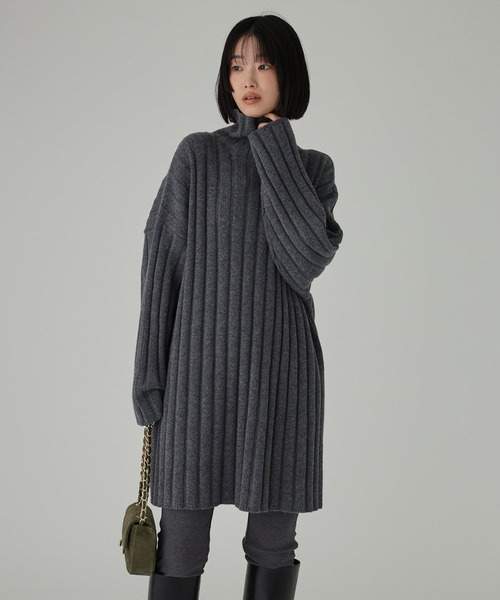 BABYLONE(バビロン)の「フトウネタートルワンピース(ワンピース・レディース・アイボリー/チャコール・フリー)」の4枚目の写真