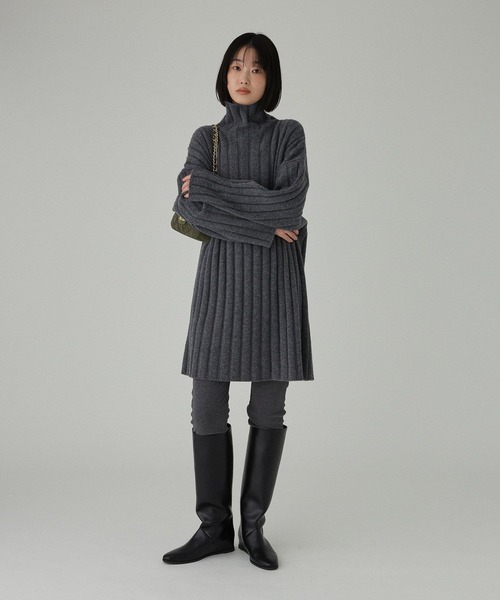 BABYLONE(バビロン)の「フトウネタートルワンピース(ワンピース・レディース・アイボリー/チャコール・フリー)」の10枚目の写真