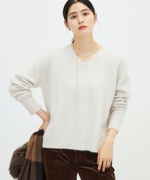 《手洗い可能》ヘアリーVネックプルオーバー