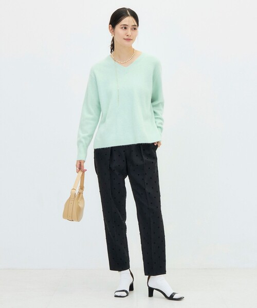 NOLLEY’S（ノーリーズ）の「《手洗い可能》ヘアリーVネックプルオーバー（ニット/セーター・レディース・ブラック/ベージュ/ブラウン/ミント・38）」の10枚目の写真
