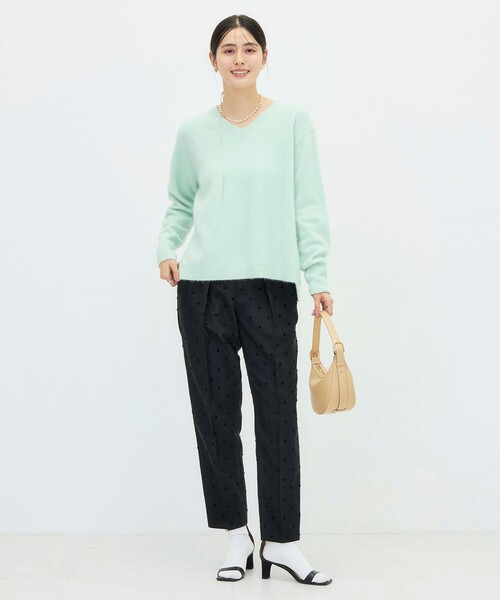 NOLLEY’S（ノーリーズ）の「《手洗い可能》ヘアリーVネックプルオーバー（ニット/セーター・レディース・ブラック/ベージュ/ブラウン/ミント・38）」の16枚目の写真