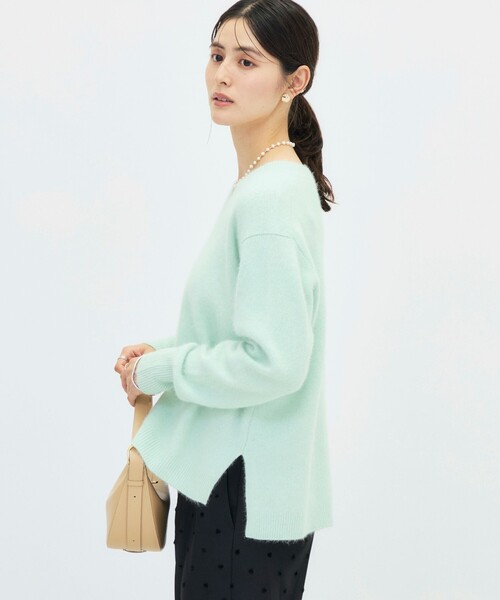 NOLLEY’S（ノーリーズ）の「《手洗い可能》ヘアリーVネックプルオーバー（ニット/セーター・レディース・ブラック/ベージュ/ブラウン/ミント・38）」の18枚目の写真