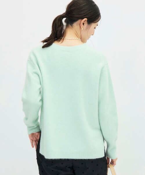 NOLLEY’S（ノーリーズ）の「《手洗い可能》ヘアリーVネックプルオーバー（ニット/セーター・レディース・ブラック/ベージュ/ブラウン/ミント・38）」の19枚目の写真