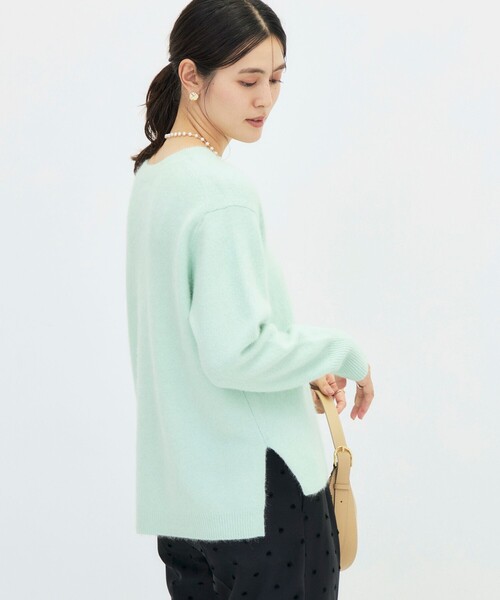 NOLLEY’S（ノーリーズ）の「《手洗い可能》ヘアリーVネックプルオーバー（ニット/セーター・レディース・ブラック/ベージュ/ブラウン/ミント・38）」の20枚目の写真