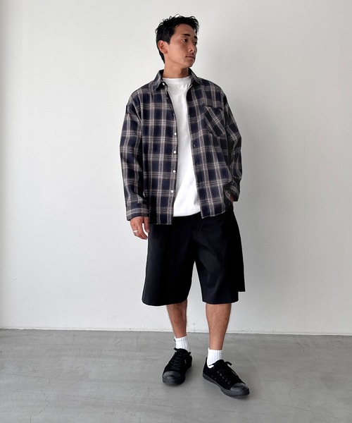 CANAL JEAN(キャナルジーン)の「Lakey Park 起毛チェックシャツ(シャツ/ブラウス・レディース・ベージュ/ネイビー/ブラック・ONE SIZE)」の18枚目の写真