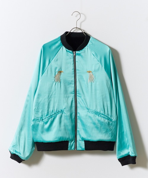 THRIFTY LOOK(スリフティールック)の「THRIFTY LOOK / スリフティールック FRANCE SOUVENIR BLOUSON フランス スーベニア ブルゾン スカジャン ボンバージャケット リバーシブル 別珍 ベロア サテン メンズ レディース 2026年 秋 秋服 冬 冬服(ブルゾン・メンズ・ブラック・MEDIUM/LARGE)」の9枚目の写真