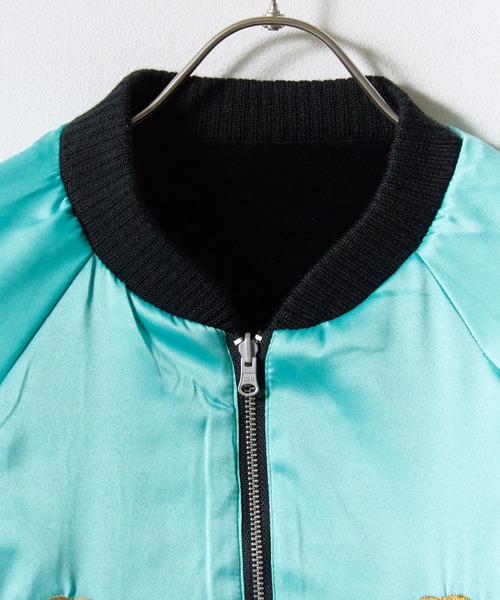 THRIFTY LOOK(スリフティールック)の「THRIFTY LOOK / スリフティールック FRANCE SOUVENIR BLOUSON フランス スーベニア ブルゾン スカジャン ボンバージャケット リバーシブル 別珍 ベロア サテン メンズ レディース 2026年 秋 秋服 冬 冬服(ブルゾン・メンズ・ブラック・MEDIUM/LARGE)」の10枚目の写真