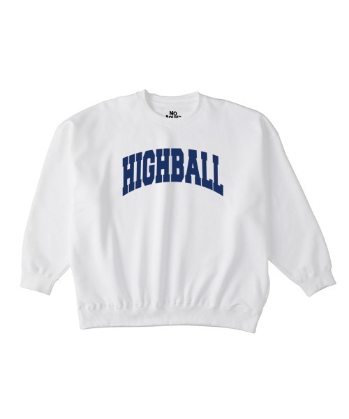 NOBOUND（ノーバウンド）の「NOBOUND（ノーバウンド） トレーナー メンズ スウェット ビッグシルエット HIGHBALL ハイボール リカー お酒 ロゴ プリント スウェットシャツ スエット プルオーバー トップス レディース ユニセックス（スウェット・メンズ・ホワイト/ブラック/ダークグリーン/ダークブルー・M/L/XL）」の2枚目の写真