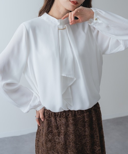 ANNA LUNA(アンナルナ)の「【ANNA LUNA】 オケージョン にも◎バー付き 裏起毛 ボウタイ カバーリング ブラウス(シャツ/ブラウス・レディース・ブラウン/ホワイト/ブラック・LARGE/MEDIUM)」の1枚目の写真