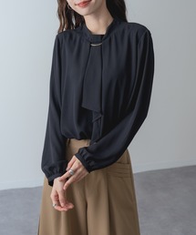 【ANNA LUNA】 オケージョン にも◎バー付き 裏起毛 ボウタイ カバーリング ブラウス