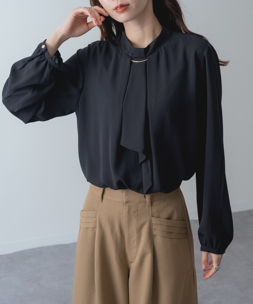 ANNA LUNA(アンナルナ)の「【ANNA LUNA】 オケージョン にも◎バー付き 裏起毛 ボウタイ カバーリング ブラウス(シャツ/ブラウス・レディース・ブラウン/ホワイト/ブラック・LARGE/MEDIUM)」の19枚目の写真