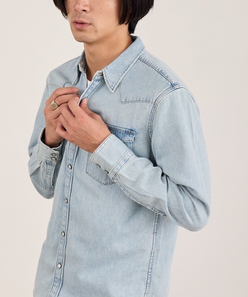 Levi's(リーバイス)の「LEVI'S/リーバイス BARSTOW ウエスタン デニムシャツ レギュラーフィット ラウンドヘム カジュアル アメカジ 2026年秋冬 秋服(シャツ/ブラウス・メンズ・ライトブルー/インディゴブルー・M/L/XL)」の15枚目の写真