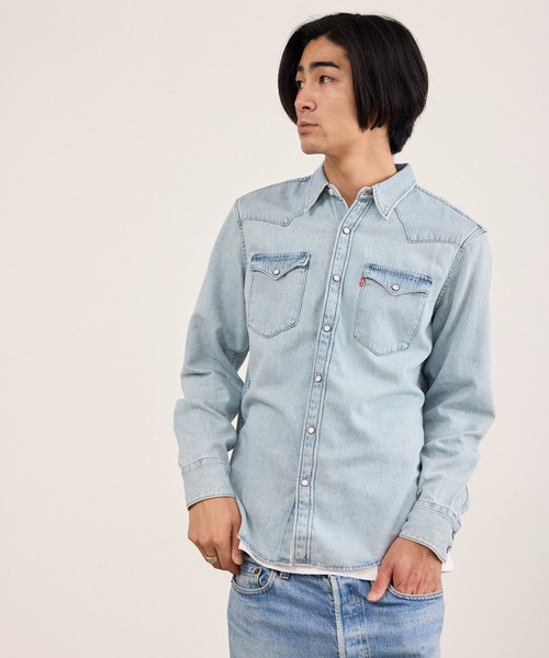 Levi's(リーバイス)の「LEVI'S/リーバイス BARSTOW ウエスタン デニムシャツ レギュラーフィット ラウンドヘム カジュアル アメカジ 2026年秋冬 秋服(シャツ/ブラウス・メンズ・ライトブルー/インディゴブルー・M/L/XL)」の17枚目の写真