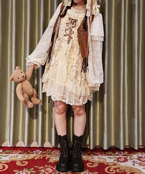axes femme(アクシーズファム)の「レースアップ花柄チュニック(チュニック・レディース・ミント/クリーム・FREE)」の8枚目の写真