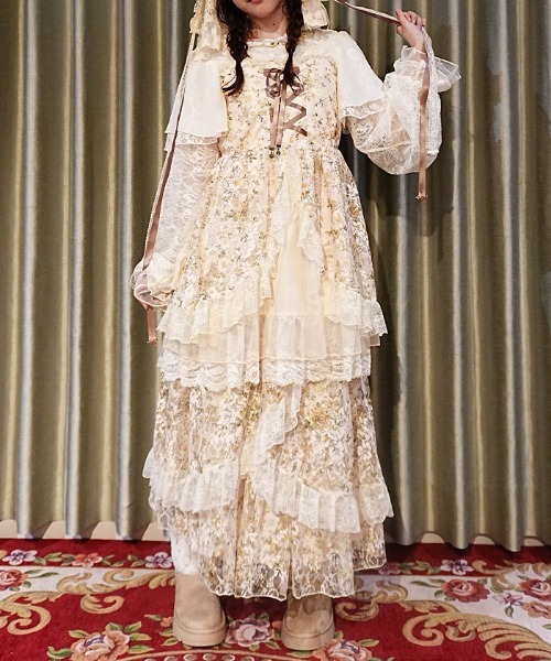 axes femme(アクシーズファム)の「レースアップ花柄チュニック(チュニック・レディース・ミント/クリーム・FREE)」の14枚目の写真
