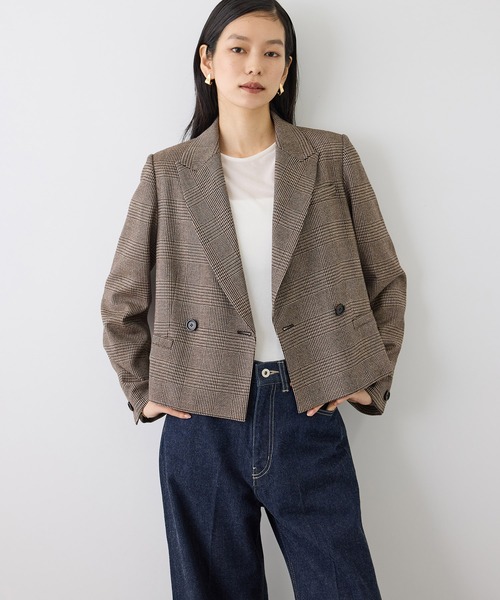 J'aDoRe・一部店舗限定サイズ】ラメチェックショートジャケット(千鳥格