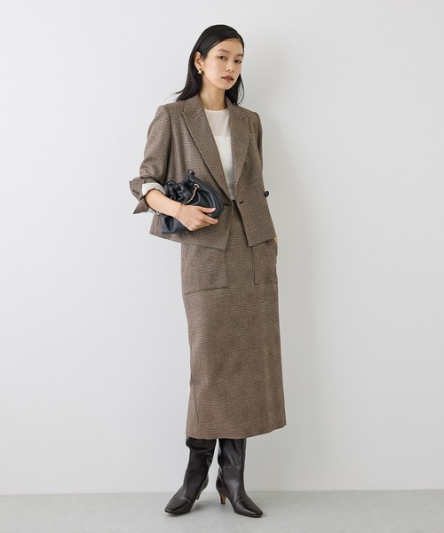 J'aDoRe・一部店舗限定サイズ】ラメチェックショートジャケット(千鳥格