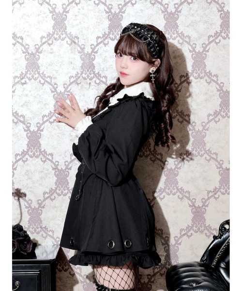 NOEMIE（ノエミー）の「ハトメ合皮リングネクタイセットアップ（ワンピース・レディース・レッド/ダークグレー/ブラック・M）」の11枚目の写真
