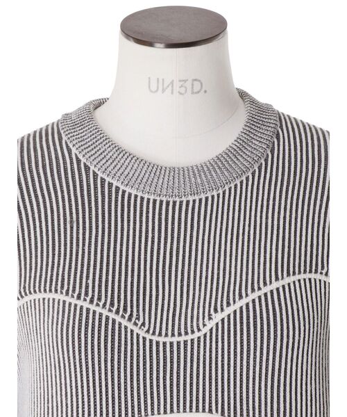 UN3D.(アンスリード)の「BUSTIER DESIGN KNIT OP / ビスチェデザインニットワンピース(ワンピース・レディース・ブラック/ホワイト/ボルドー・38/36)」の18枚目の写真