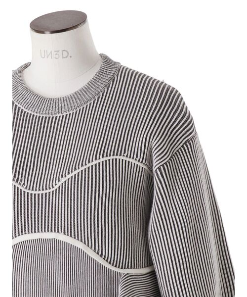 UN3D.(アンスリード)の「BUSTIER DESIGN KNIT OP / ビスチェデザインニットワンピース(ワンピース・レディース・ブラック/ホワイト/ボルドー・38/36)」の19枚目の写真