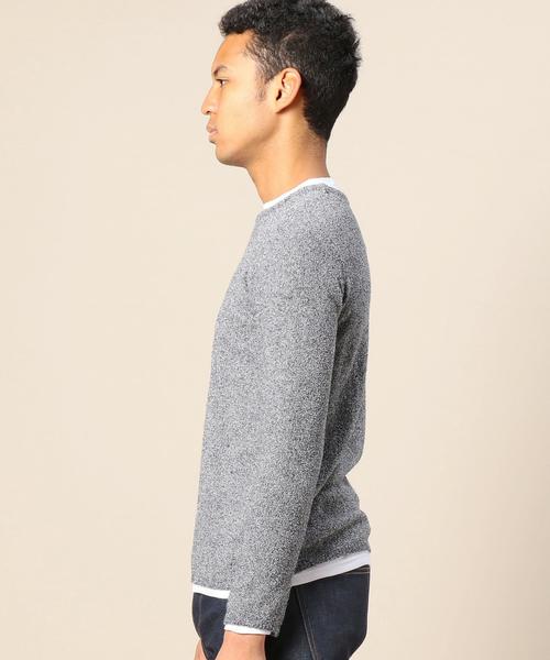 BEAUTY&YOUTH UNITED ARROWS（ビューティーアンドユースユナイテッドアローズ）の「BY ミックス ブークレ レイヤードニット◆（ニット/セーター・メンズ・グレー/ネイビー・MEDIUM/LARGE/X-LARGE/SMALL）」の11枚目の写真