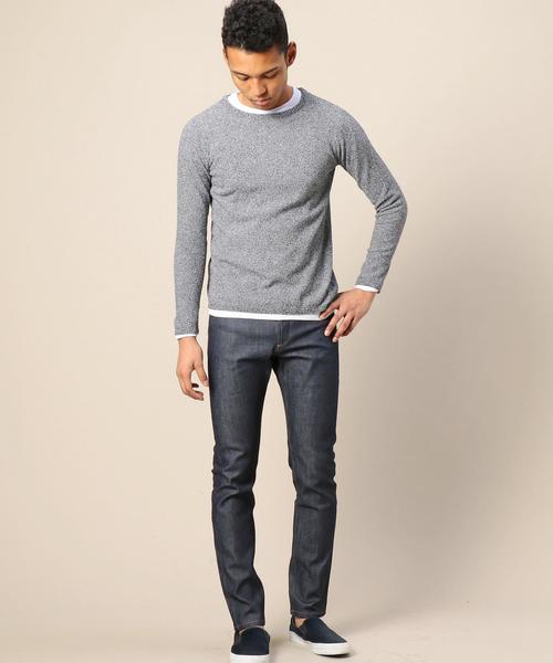 BEAUTY&YOUTH UNITED ARROWS（ビューティーアンドユースユナイテッドアローズ）の「BY ミックス ブークレ レイヤードニット◆（ニット/セーター・メンズ・グレー/ネイビー・MEDIUM/LARGE/X-LARGE/SMALL）」の12枚目の写真