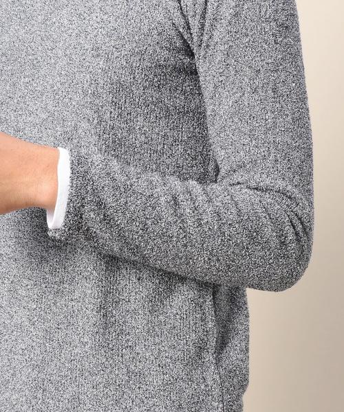 BEAUTY&YOUTH UNITED ARROWS（ビューティーアンドユースユナイテッドアローズ）の「BY ミックス ブークレ レイヤードニット◆（ニット/セーター・メンズ・グレー/ネイビー・MEDIUM/LARGE/X-LARGE/SMALL）」の4枚目の写真