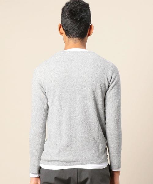 BEAUTY&YOUTH UNITED ARROWS（ビューティーアンドユースユナイテッドアローズ）の「BY ミックス ブークレ レイヤードニット◆（ニット/セーター・メンズ・グレー/ネイビー・MEDIUM/LARGE/X-LARGE/SMALL）」の7枚目の写真