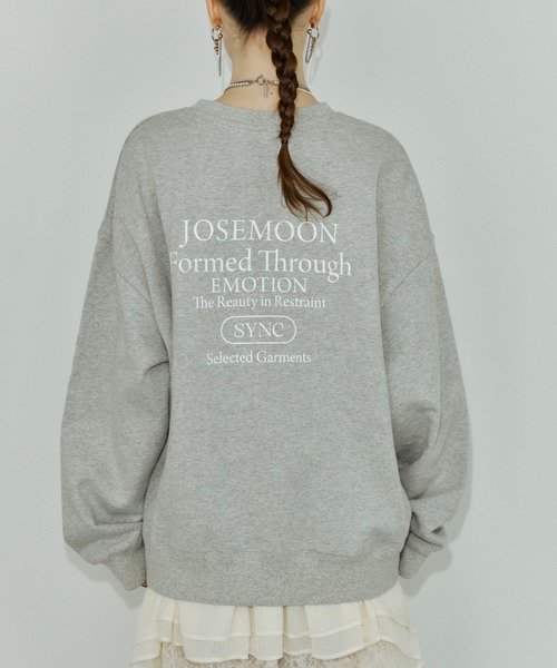 JOSE MOON(ジョゼムーン)の「FLOCKY LOGO SWEAT/フロッキーロゴスウェット(スウェット・レディース・ホワイト/グレー・FREE)」の1枚目の写真