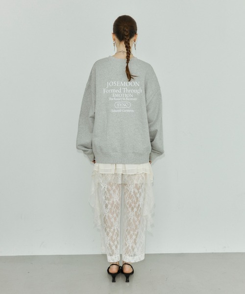 JOSE MOON(ジョゼムーン)の「FLOCKY LOGO SWEAT/フロッキーロゴスウェット(スウェット・レディース・ホワイト/グレー・FREE)」の22枚目の写真