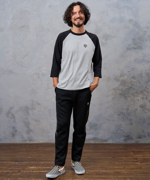 No Rain No Rainbow(ノーレインノーレインボー)の「mt10671- pick mini patch raglan T-shirt ラグランTシャツ(NR26W-26)(Tシャツ/カットソー・メンズ・ホワイト×ネイビー/ホワイト×ブラック/グレー系その他・M/XL/L/S)」の17枚目の写真