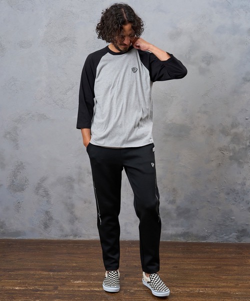No Rain No Rainbow(ノーレインノーレインボー)の「mt10671- pick mini patch raglan T-shirt ラグランTシャツ(NR26W-26)(Tシャツ/カットソー・メンズ・ホワイト×ネイビー/ホワイト×ブラック/グレー系その他・M/XL/L/S)」の18枚目の写真