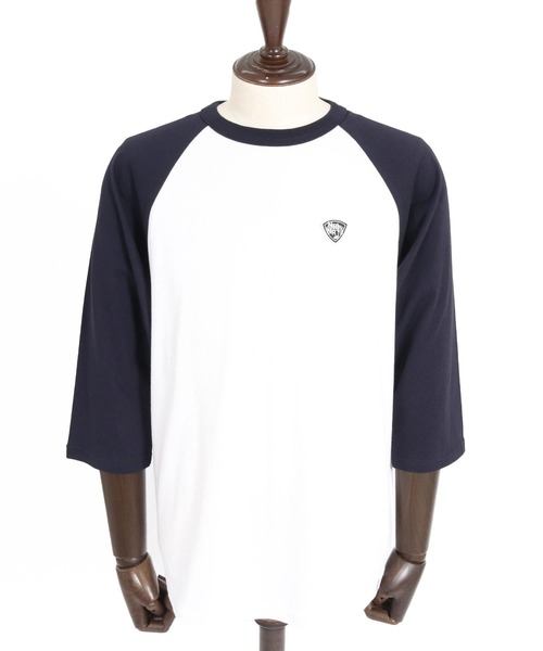 No Rain No Rainbow(ノーレインノーレインボー)の「mt10671- pick mini patch raglan T-shirt ラグランTシャツ(NR26W-26)(Tシャツ/カットソー・メンズ・ホワイト×ネイビー/ホワイト×ブラック/グレー系その他・M/XL/L/S)」の19枚目の写真