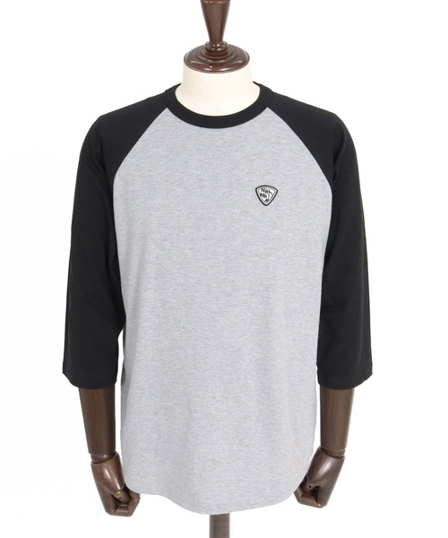 No Rain No Rainbow(ノーレインノーレインボー)の「mt10671- pick mini patch raglan T-shirt ラグランTシャツ(NR26W-26)(Tシャツ/カットソー・メンズ・ホワイト×ネイビー/ホワイト×ブラック/グレー系その他・M/XL/L/S)」の20枚目の写真
