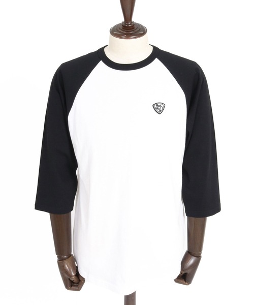 No Rain No Rainbow(ノーレインノーレインボー)の「mt10671- pick mini patch raglan T-shirt ラグランTシャツ(NR26W-26)(Tシャツ/カットソー・メンズ・ホワイト×ネイビー/ホワイト×ブラック/グレー系その他・M/XL/L/S)」の21枚目の写真