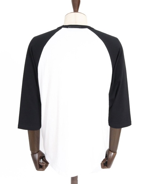 No Rain No Rainbow(ノーレインノーレインボー)の「mt10671- pick mini patch raglan T-shirt ラグランTシャツ(NR26W-26)(Tシャツ/カットソー・メンズ・ホワイト×ネイビー/ホワイト×ブラック/グレー系その他・M/XL/L/S)」の22枚目の写真