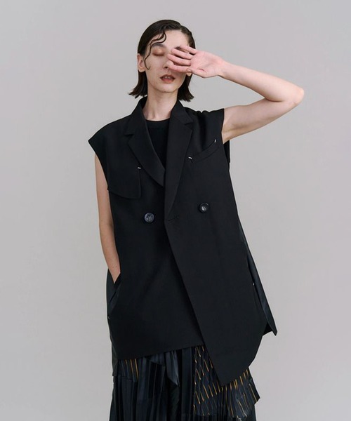 値下げ‼︎UN3D. アーチポケットショートベスト 黒 UN3D./アンスリード】ARCH POKET DOCKING VEST/アーチポケット