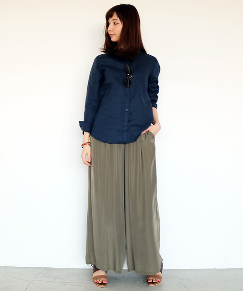 N.（N. Natural Beauty Basic）（エヌエヌナチュラルビューティーベーシック）の「クレープローンワイドパンツ（その他パンツ・レディース・ベージュ/ネイビー/カーキ/ベージュ系その他/ブラウン・MEDIUM/SMALL）」の14枚目の写真