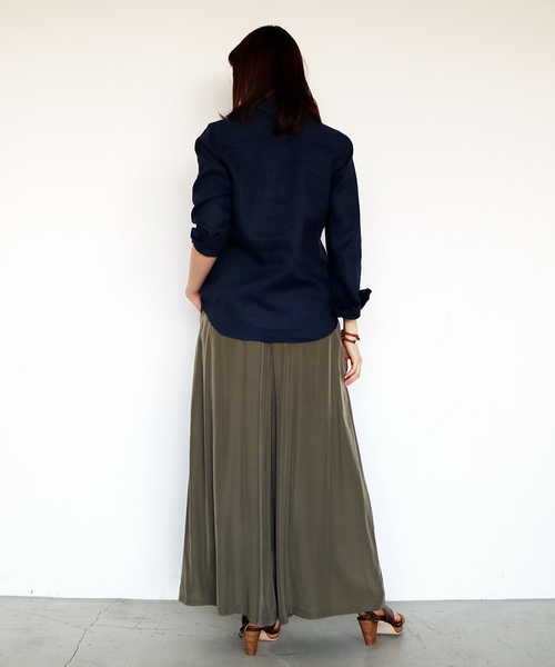 N.（N. Natural Beauty Basic）（エヌエヌナチュラルビューティーベーシック）の「クレープローンワイドパンツ（その他パンツ・レディース・ベージュ/ネイビー/カーキ/ベージュ系その他/ブラウン・MEDIUM/SMALL）」の16枚目の写真