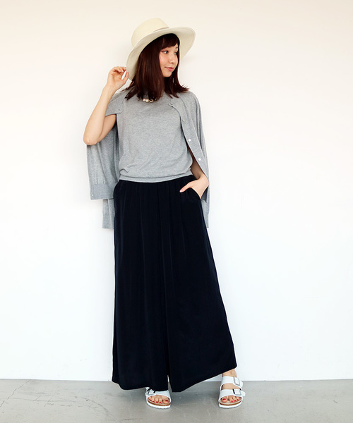 N.（N. Natural Beauty Basic）（エヌエヌナチュラルビューティーベーシック）の「クレープローンワイドパンツ（その他パンツ・レディース・ベージュ/ネイビー/カーキ/ベージュ系その他/ブラウン・MEDIUM/SMALL）」の8枚目の写真