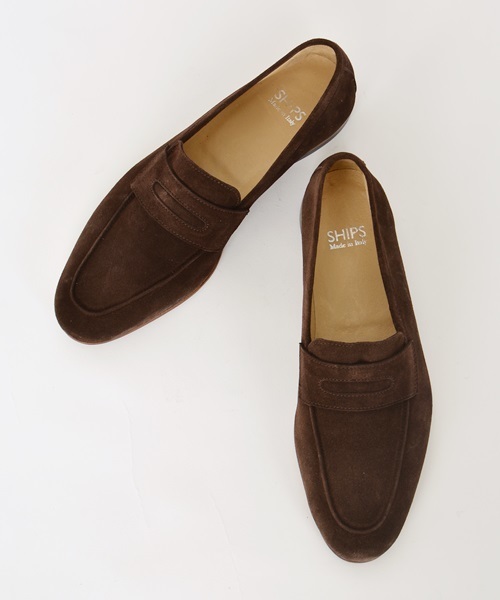 SHIPS(シップス)の「SD: スエード コインローファー(ローファー・メンズ・ネイビー/ブラウン/ホワイト/キャメル・41/42/44/43/40/39)」の2枚目の写真