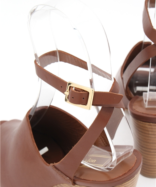 LE TALON（ルタロン）の「10cmレザーコウブカアンクルフトヒールサンダル◆（サンダル・レディース・キャメル/ブラック・36/37/38）」の7枚目の写真