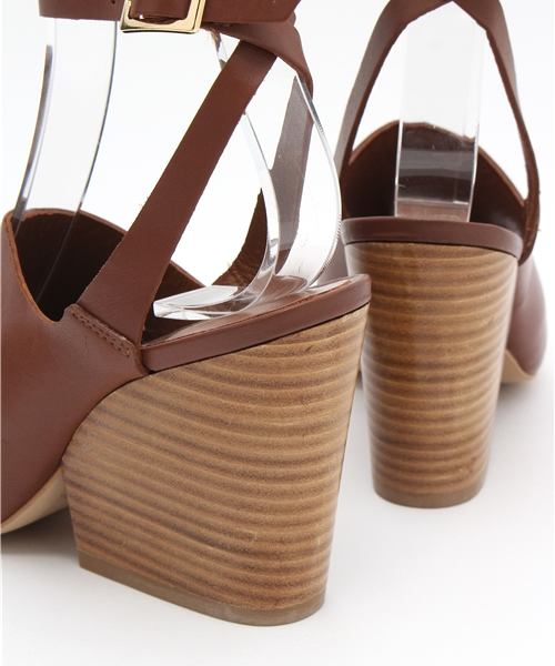 LE TALON（ルタロン）の「10cmレザーコウブカアンクルフトヒールサンダル◆（サンダル・レディース・キャメル/ブラック・36/37/38）」の8枚目の写真