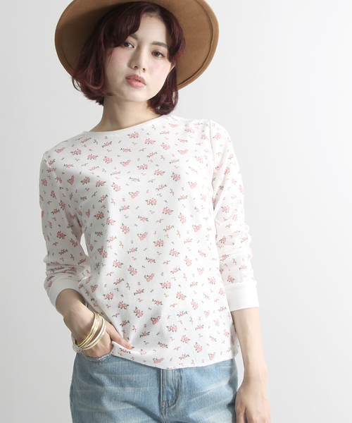 WEGO(ウィゴー)の「WEGO/サーマルロングTシャツ(Tシャツ/カットソー・レディース・ブルー/ピンク/ホワイト・FREE)」の3枚目の写真