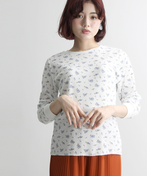 WEGO(ウィゴー)の「WEGO/サーマルロングTシャツ(Tシャツ/カットソー・レディース・ブルー/ピンク/ホワイト・FREE)」の2枚目の写真