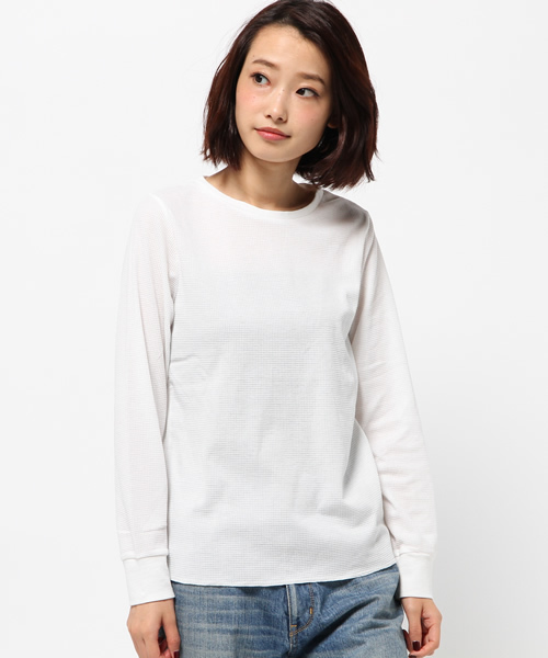 WEGO(ウィゴー)の「WEGO/サーマルロングTシャツ(Tシャツ/カットソー・レディース・ブルー/ピンク/ホワイト・FREE)」の14枚目の写真